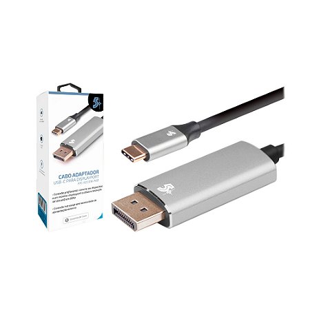 Cabo Conversor USB-C para Displayport Macho 1.8mts, Alum. 5+ -018-7451