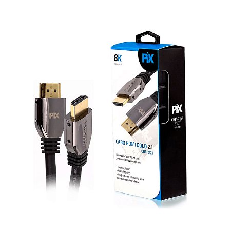 Cabo HDMI 1.5MT 8K Gold 2.1 8K Ultra HD e HDR Dinamiico Pix - 018-2121