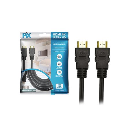 Cabo HDMI 10MT 2.0 4K Ultra HD, HDR  19P Pix - 018-2230