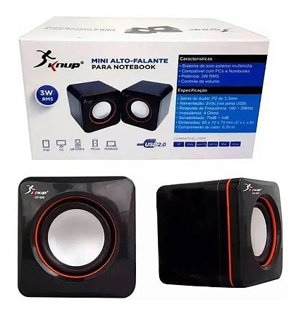 Caixa de Som Knup 6W Prtea Usb e P3 - Kp-600