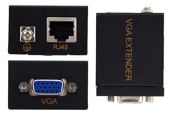 Extensor Vga via Cabo De Rede CAT5/CAT6 ate 60 Metros