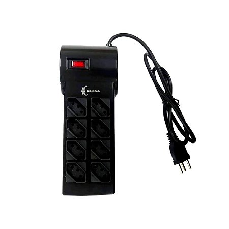 Filtro de Linha 8 Tomadas Coletek Energia Bivolt 10A Preto - FL-82BK