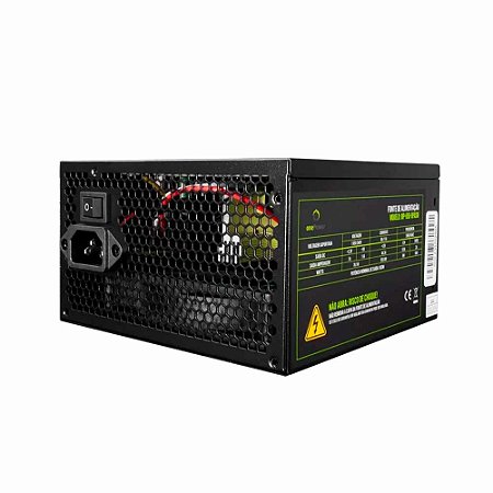 Fonte 500W One Power, Autoshitch Bivolt, PFC Ativo Black MP-500-OPASW