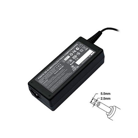 Fonte p/ Notebook Itautec 19,5V 3.42A 65W Plug 5.5 X 2,5mm 1514