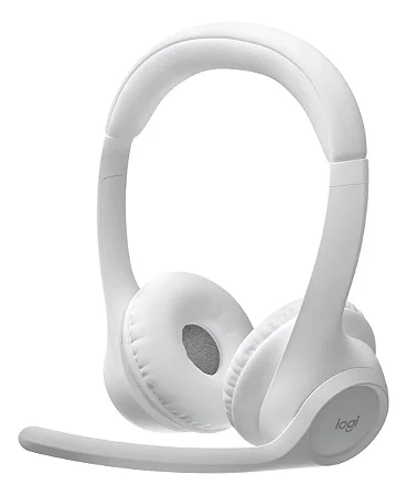 Headset Logitech Sem Fio Zone 300, Bluetooth Branco - 981-001416