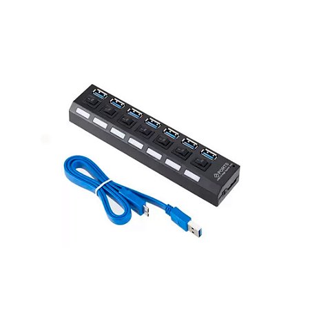 Hub 7 portas USB 3.0 com Switch On/Off e Led Indicador Lehmox LEY-199