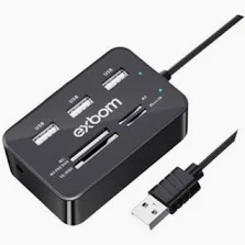 Leitor De Cartão De Memória USB 2.0 Exbom LC-300 Preto