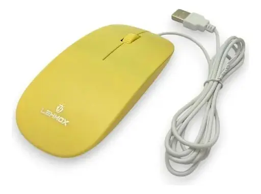 Mouse Óptico Usb Básico Office Amarelo Lehmox - LEY-1564
