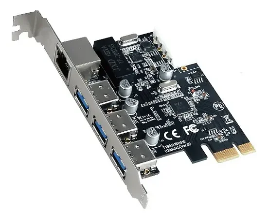 Placa de Rede 10/100/1000 PCI-Express + 3 Portas USB 3.0 DP-45