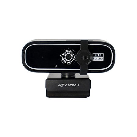 Webcam C3 Tech QHD 2K USB Preto - WB-200BK Com Microfone