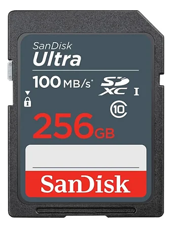 CARTAO MEMORIA SD 256GB SANDISK ULTRA 100MB/S SDSDUNC-256G-GN6IN