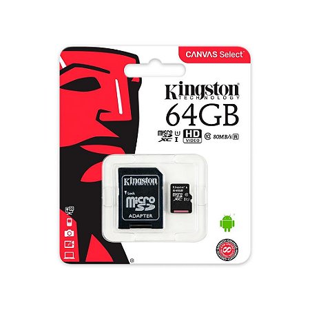 CARTAO MEM MICROSD 64GB KINGSTON SDCS2-64GB