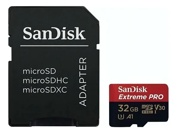 CARTAO MEM MICROSD EXTREME PRO 32GB SANDISK 200MBS 4K P/ Câmeras de Ações / Drones & Smartphones SDSQXCG-32G-GN6MA