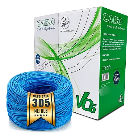 Cabo de Rede Landutti Cat 6 (HD) 4P Caixa Com 305mts Azul - Condutti