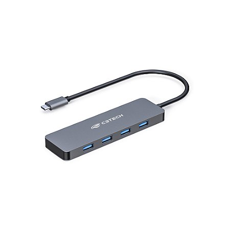 Hub 4 Portas USB-C 3.0 C3 Tech, HU-C330GY