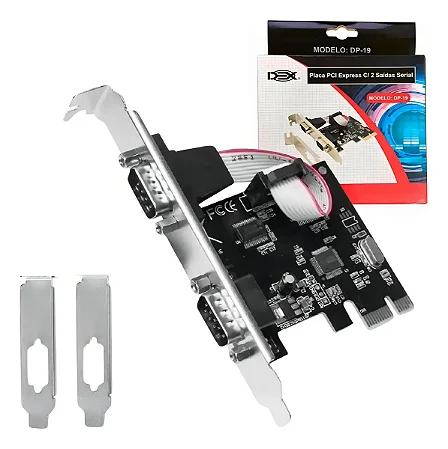 Placa Multiserial 02 Seriais PCI-Express com Perfil Baixo Dex DP-19