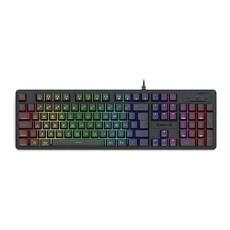 Teclado Gamer Redragon Crux RGB Preto e Cinza - K518-RGB-GB