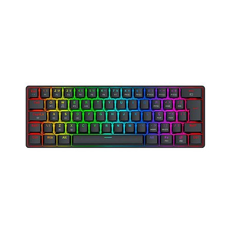 Teclado Mecânico Gamer Redragon Jax Pro RGB Preto - K613-KBS-PT-BROWN