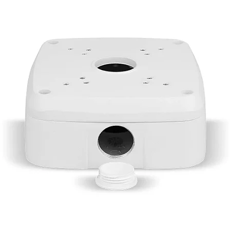 VBOX 5100 E - CAIXA DE PASSAGEM P/ CÂMERAS DE CFTV, CASE METÁLICO QUADRADO, COMPATÍVEL COM MODELOS DOME E BULLET, INSTALAÇÃO EXTERNA E INTERNA (IP66)