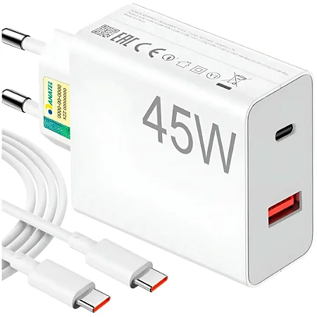 Carregador Turbo 45W LEHMOX USB PD com Cabo Type-C