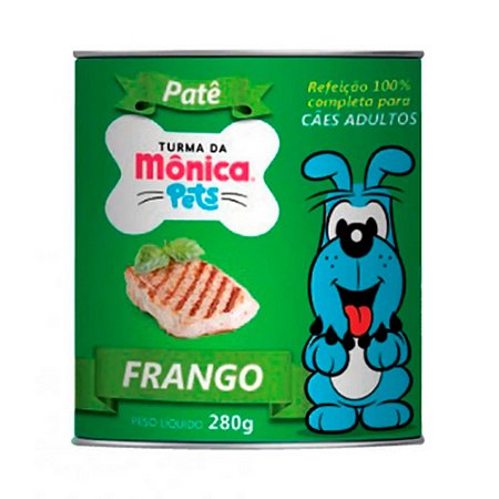 Ração Úmida Turma da Mônica Pets Patê para Cães Adultos Sabor Frango 280g
