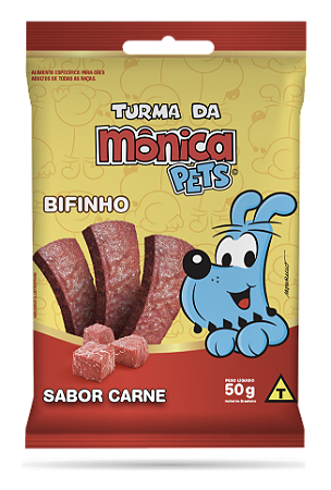 Turma da Mônica Bifinho Sabor Carne 50g - Petiscos Deliciosos para Cães