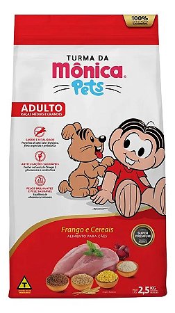 Ração Cães Adultos Frango E Cereais Turma Da Monica 2,5kg