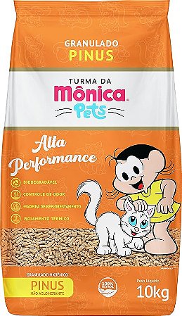 Granulado Sanitário Pinus Turma da Mônica Pets 10kg Para Gatos