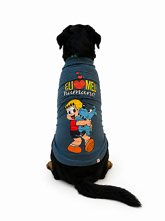 Camiseta T-Shirt Pet Turma da Mônica Pets Tamanho Gigante cor Azul