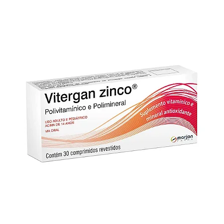 Vitergan Zinco 30 Comprimidos