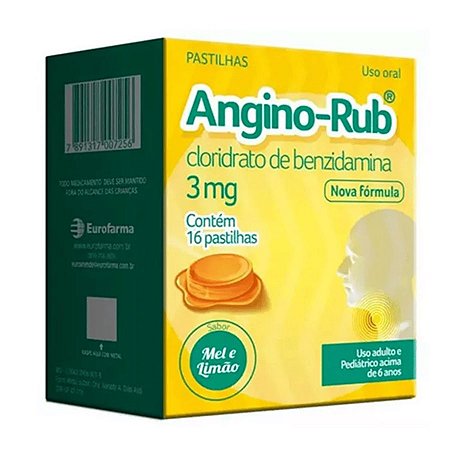 Angino-Rub Mel e Limão com 16 Pastilhas