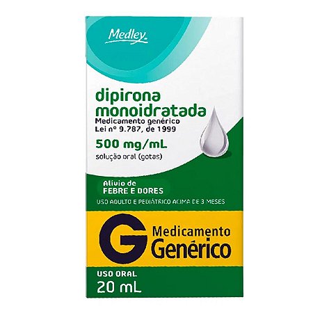 Dipirona Sódica 500mg Gotas 20ml