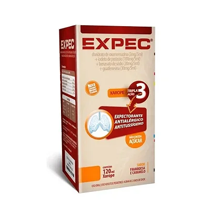 Expectamin 0,4 mg + 4 mg + 20 mg xarope 120 ml