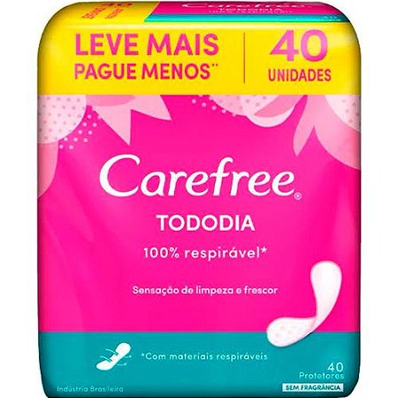 Protetor Diário Carefree Brisa Sem Perfume 40 Unidades