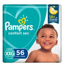 Fralda Pampers Confort Sec Super Bag XXG com 56