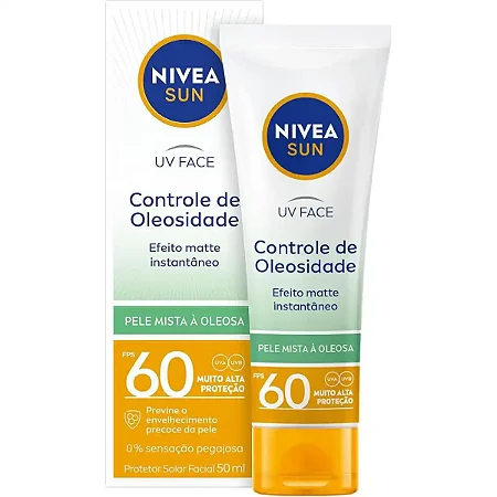 Protetor Solar Nivea Sun Beauty Expert FPS 50 Antioleosidade 50g