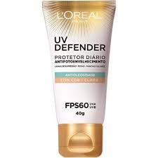 Protetor Solar UV Defender FPS 60 Antioleosidade L'oréal Cor Clara 40g