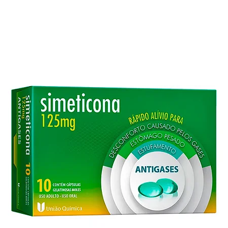 Simeticona 125 mg com 10 cápsulas