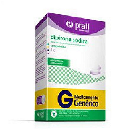 Dipirona Monoidratada 1g Prati 10 Comprimidos