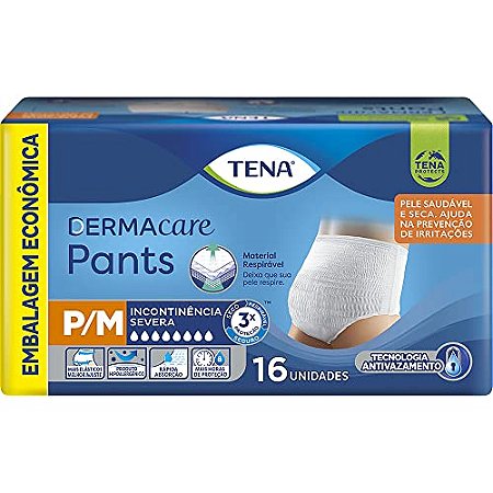 Fralda Tena Pants Dermacare P/M com 16