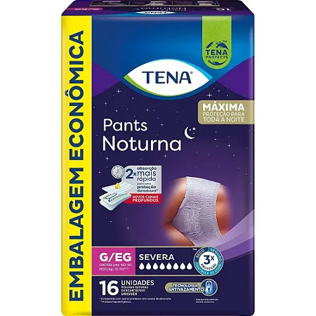 Fralda Tena Pants noturna G/XG severa com 16