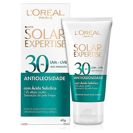 Protetor Solar Facial L'Oréal Solar Expertise FPS 30 Antioleosidade 40g