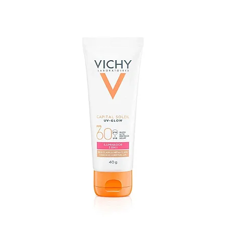 Vichy Capital Soleil Uv-Glow FPS 60 Iluminador 3 em 1 Pele Clara à Média Clara 40g