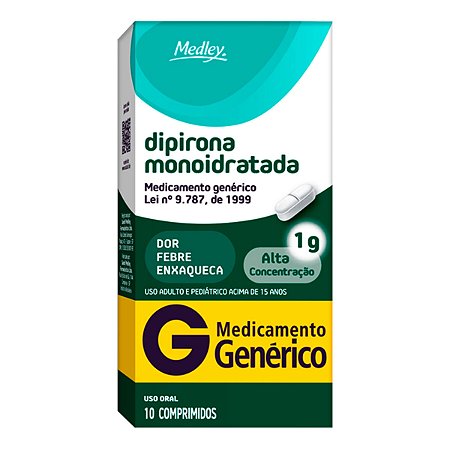 Dipirona Sódica 1g com 10 Comprimidos