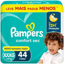 Fralda Pampers Confort Sec Super Bag XXXG com 44