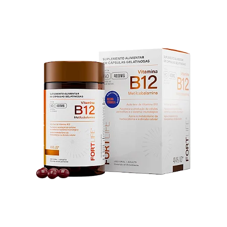 Fort Life vitamina B12 com 60 cápsulas
