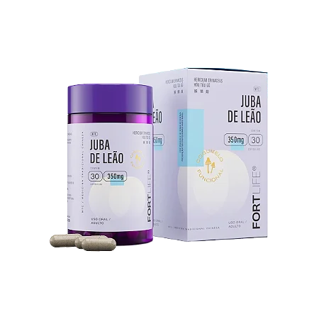 Fort Life juba de leão 350 mg com 30 cápsulas