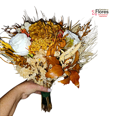 Buquê para Noivas com Flores Artificiais e Flores Desidratadas - Locação
