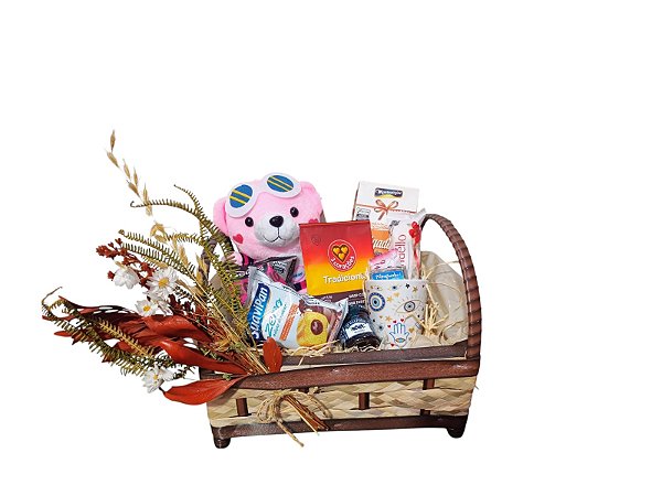 Cesta de Café da Manhã com Urso Presente Especial