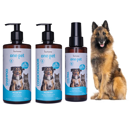 Kit Pet Feliz Macho One Pet- Shampoo + Condicionador e Colônia